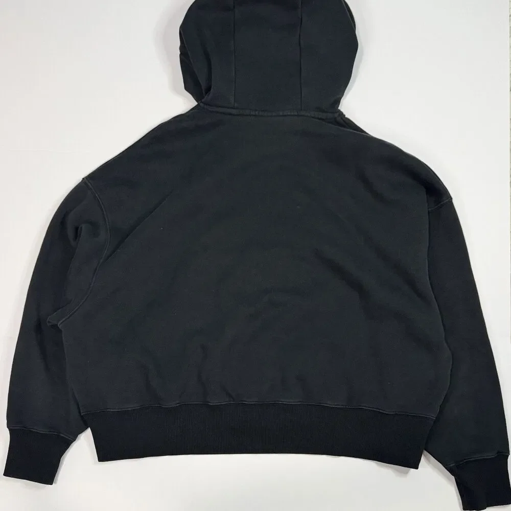 Nike Center Swoosh Hoodie Black Oversized Pullover Y2K Grunge‎ Streetwear Size S - Picture 2 of 6